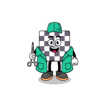 Illustration of chessboard mascot as a surgeon vector