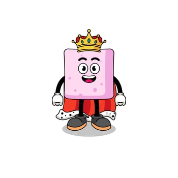 Mascot Illustration of marshmallow king vector