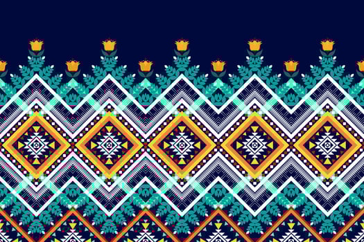 Geometric ethnic seamless pattern design. Aztec fabric carpet mandala ornament chevron textile decoration wallpaper. Tribal turkey African Indian traditional embroidery vector illustration background