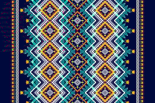 Geometric ethnic seamless pattern design. Aztec fabric carpet mandala ornament chevron textile decoration wallpaper. Tribal turkey African Indian traditional embroidery vector illustration background