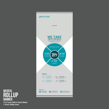 medical roll up banner design vector