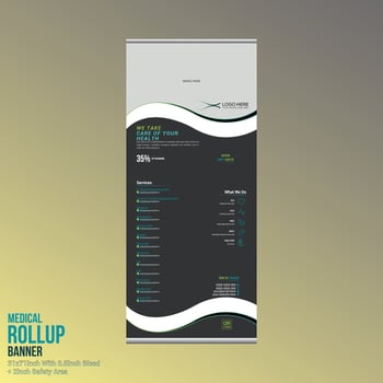 medical roll up banner design vector