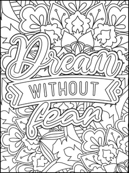 Motivational quotes coloring page. Inspirational quotes coloring page. Affirmative quotes coloring page. Positive quotes coloring page. Good vibes. Coloring book for adults. vector