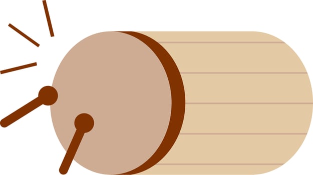 Mosque drum. Ramadan element vector