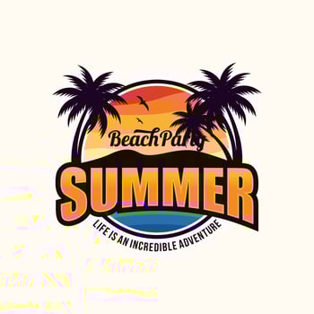 Summer Beach Logo Vector Illustration
