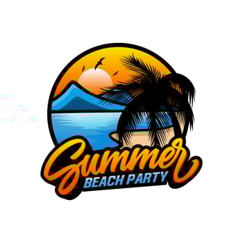Summer Beach Logo Vector Illustration