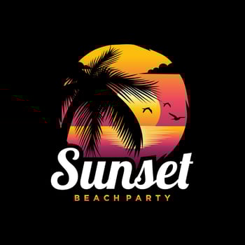 Summer Beach Logo Vector Illustration