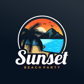 Summer Beach Logo Vector Illustration