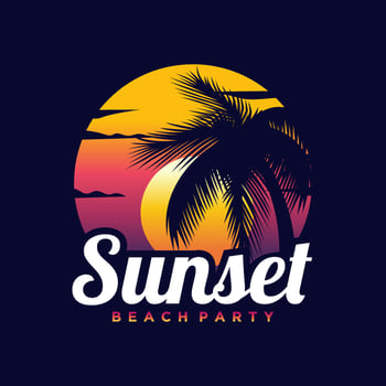 Summer Beach Logo Vector Illustration