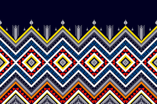 Geometric ethnic seamless pattern design. Aztec fabric carpet mandala ornament chevron textile decoration wallpaper. Tribal turkey African Indian traditional embroidery vector illustration background