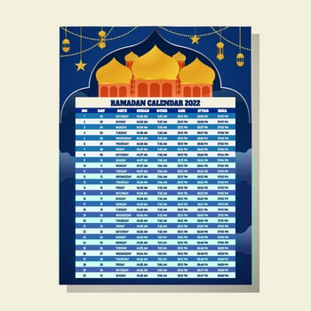 Fasting Month Calendar vector