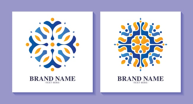set of colorful art logo designs vector