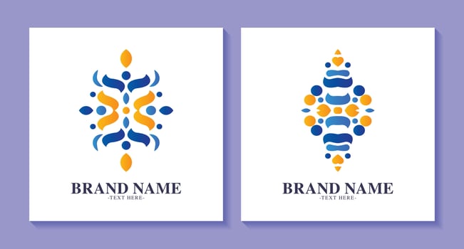 set of colorful art logo designs vector