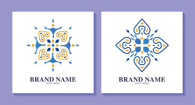 set of colorful art logo designs vector