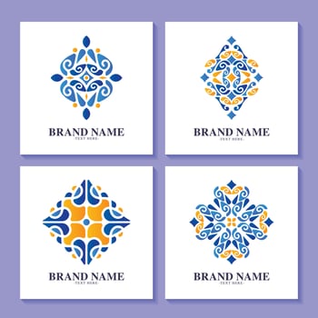 set of colorful art logo designs vector
