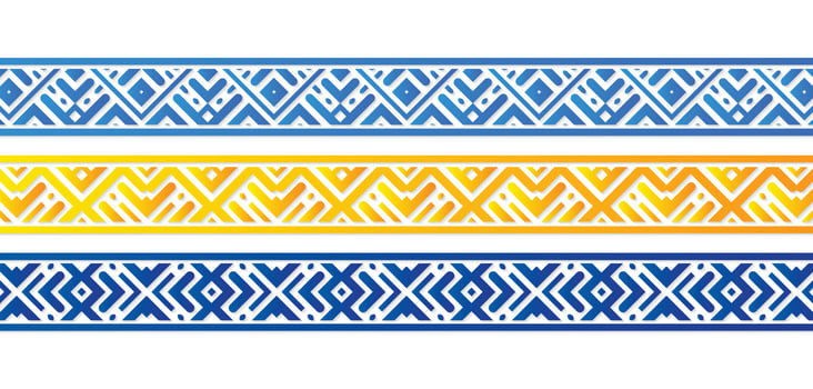 collection colorful pattern border design vector