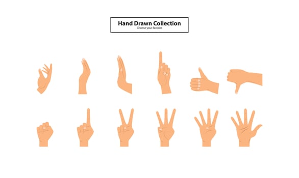 Gestures elegant female and male showing heart hands poses vector set body language signs symbols