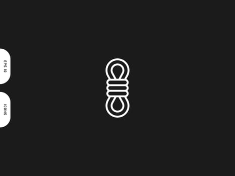 Rope knot icon line free vector