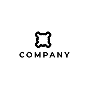 abstract tech corporate simple flat logo design vector