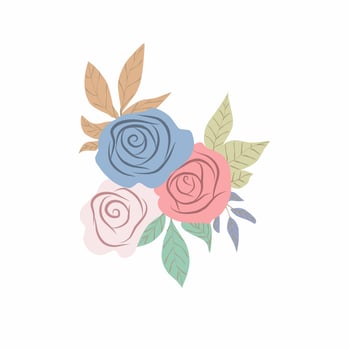 Vector illustration element flower isolated, colorful beauty clip art.