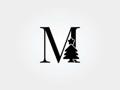christmast tree letters m vector
