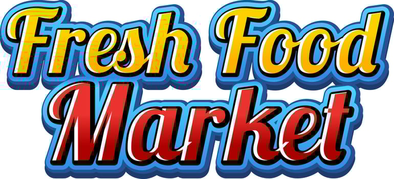 Fresh Food Market typography design vector