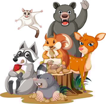 Many animals in the park vector