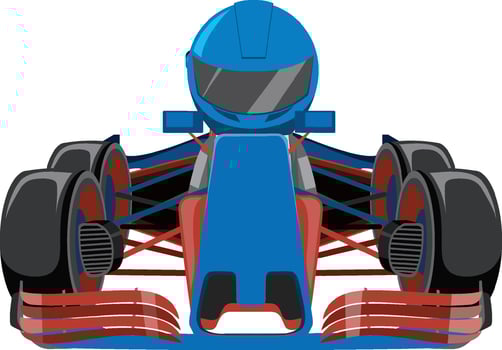 A formula one racing car with a racer vector