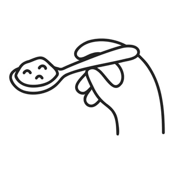 Spoon .Food and Beverage Doodles. vector