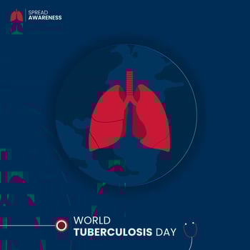 World tuberculosis day awareness about tuberculosis design vector
