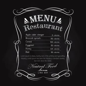 Blackboard restaurant menu hand drawn frame vintage label vector