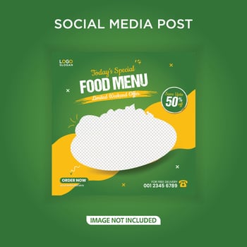 Today's special food menu banner social media post template vector