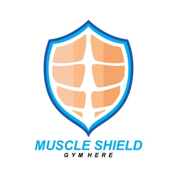 muscle shield logo vector