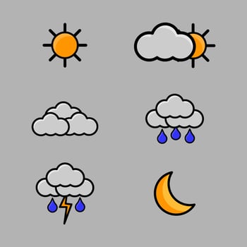 simple weather icon set vector