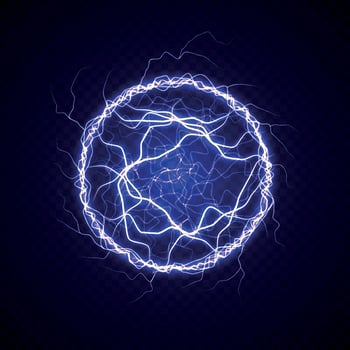 Electric ball with lightning effect vector