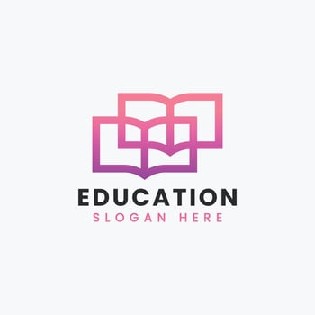 Abstract modern educational logo design, Colorful gradient education logo design vector