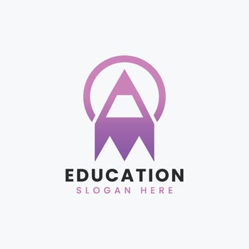 Abstract modern educational logo design, Colorful gradient education logo design vector