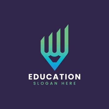 Abstract modern educational logo design, Colorful gradient education logo design vector