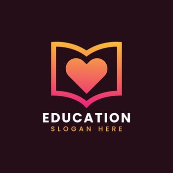Abstract modern educational logo design, Colorful gradient education logo design vector