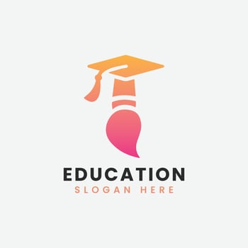 Abstract modern educational logo design, Colorful gradient education logo design vector