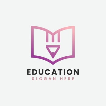 Abstract modern educational logo design, Colorful gradient education logo design vector