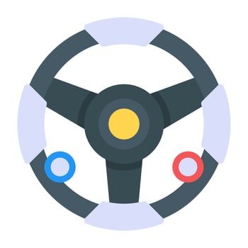 Mechanical steering in flat icon vector