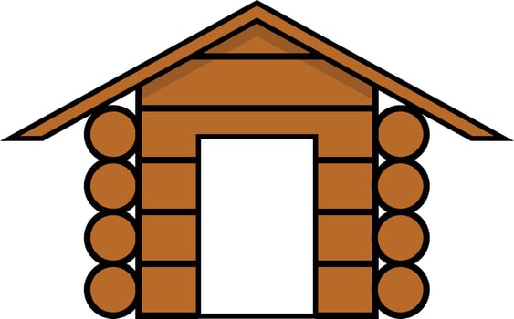 cartoon wooden house vector illustration
