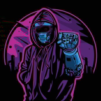 Cyber hacker vector character illustration