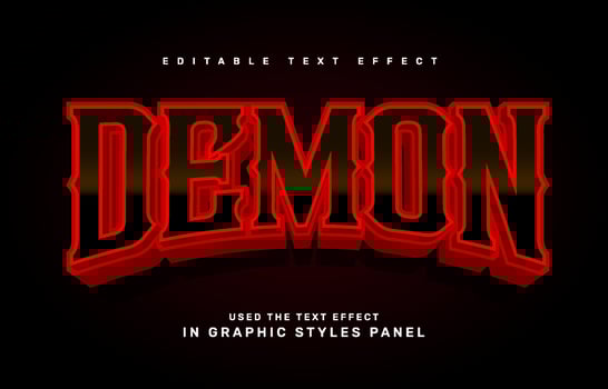 Demon editable text effect template vector
