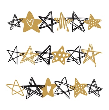 Different stars drawn by hand vector