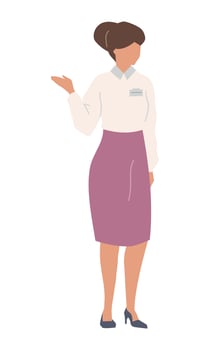 Museum curator semi flat color vector character