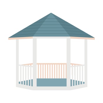 Outdoor gazebo for backyard semi flat color vector object
