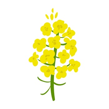 Yellow Flower Lettering Illustration isolated on white background vector