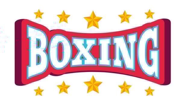 Vector logo with crown and stars for boxing.